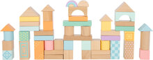 Pastel houten bouwblokken – 50 stuks
