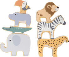 Safari dieren – Stapel- en evenwichtsspel