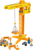 Houten bouwkraan truck – Geel