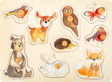 Bos dieren noppenpuzzel – hout