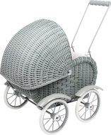 Houten poppenwagen Vintage Grijs””